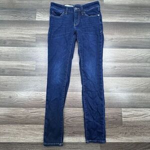 Anthropologie Pilcro and the Letterpress Dark Blue Mid Rise Skinny Jeans Size 25